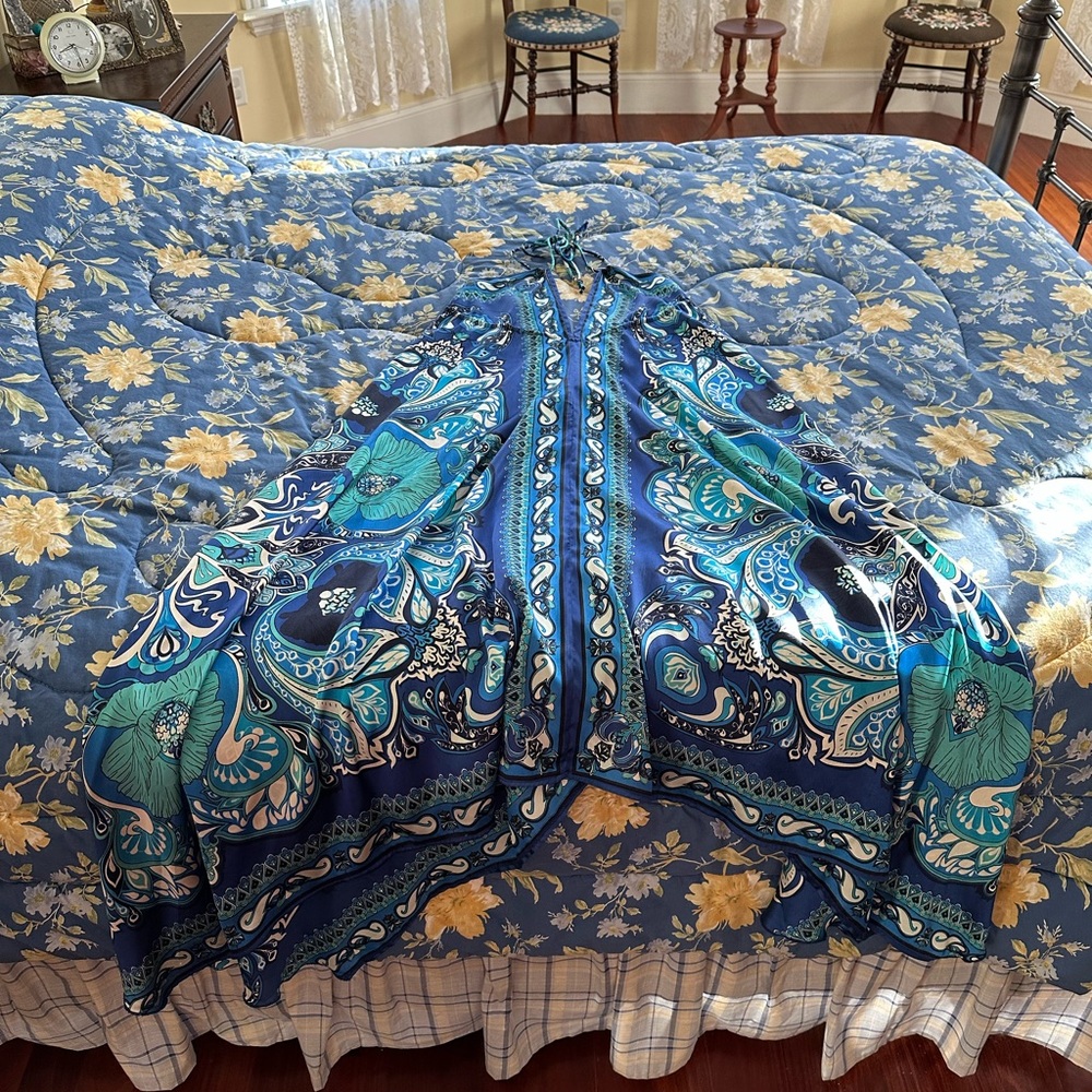 BLUE BANDANA MAXI DRESS ONE SIZE
